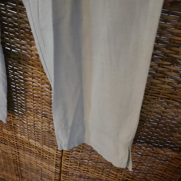 NWT Cynthia Max Relax Cargo Wide Leg Crop Capris Sz L Sage Green VTG USA Made - Picture 3 of 5